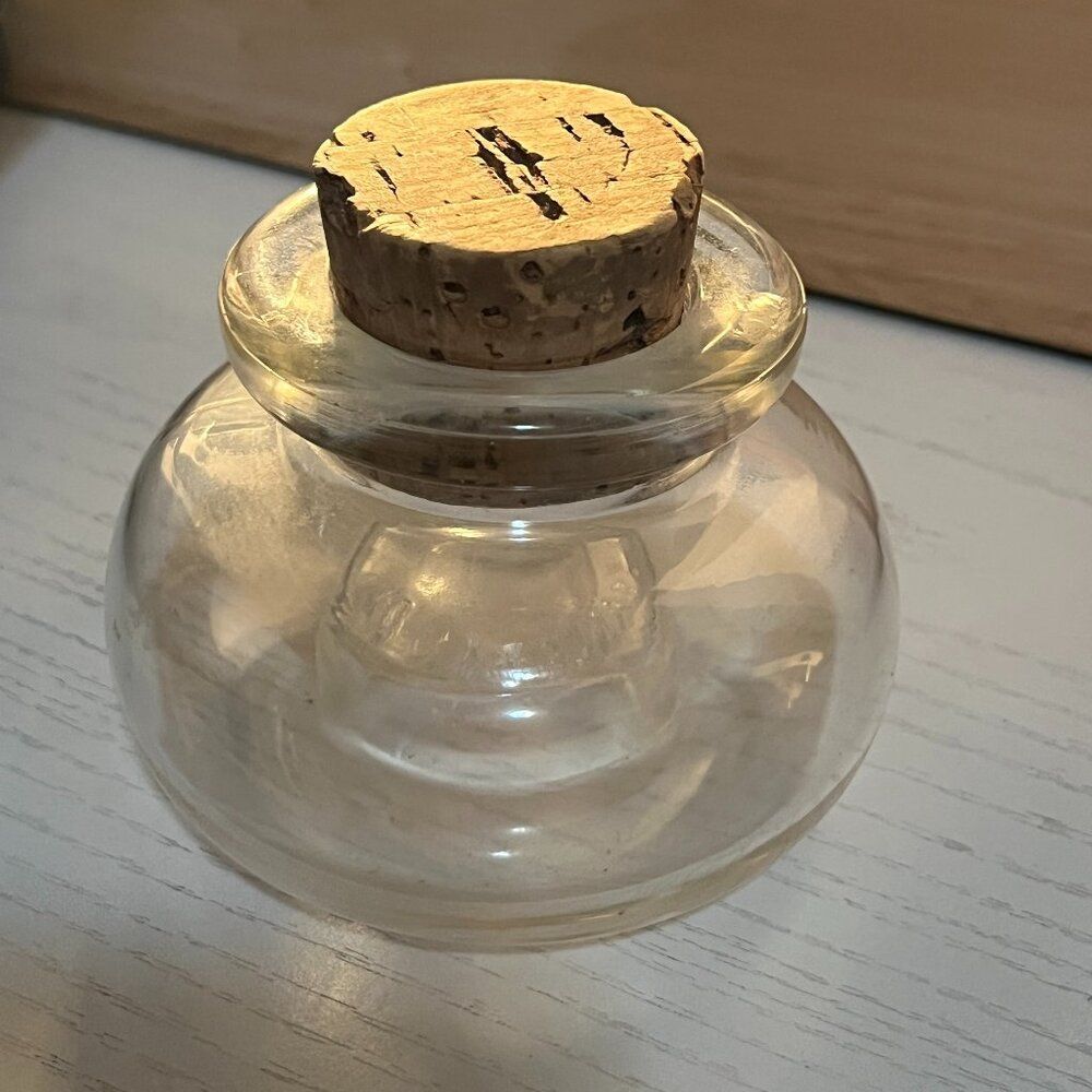 Vintage Dansk Designs Ltd France Glass Inkwell w Cork  Scandinavian Modern